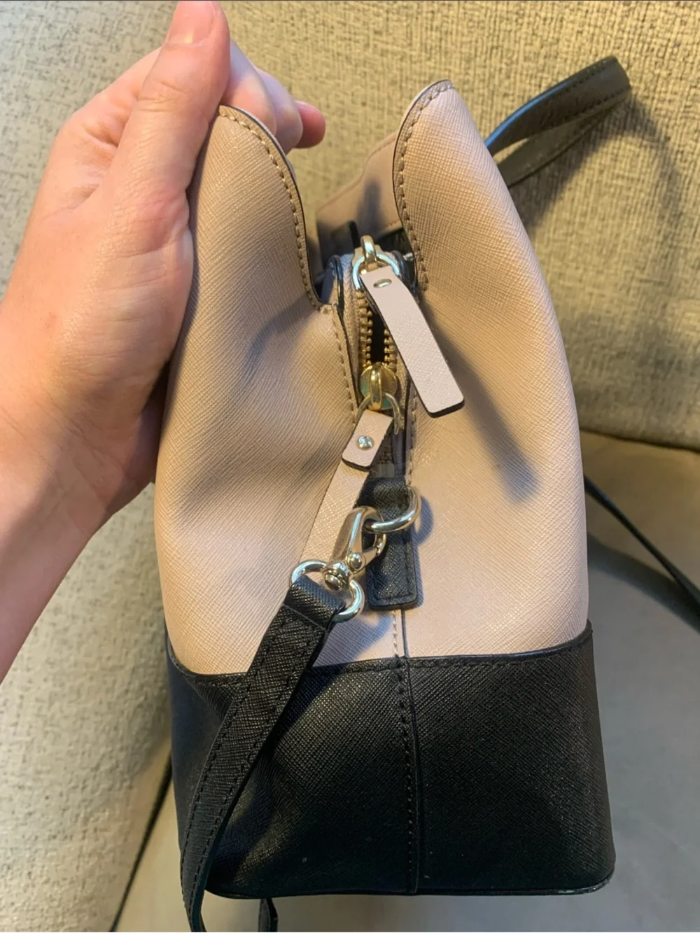 kate spade two-tone bag - black & taupe